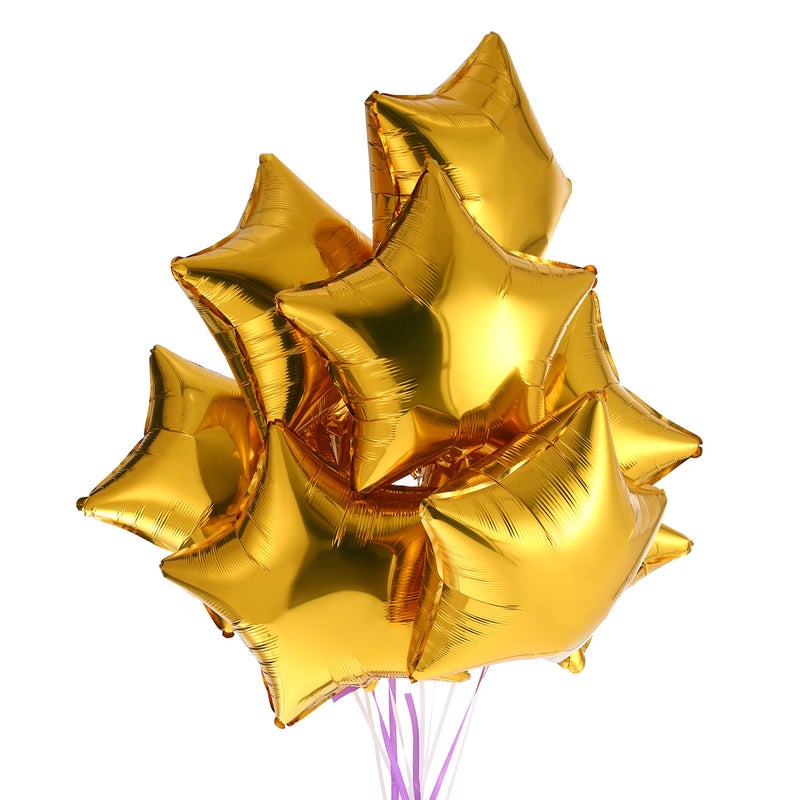 Adeer 18" Gold Star Shaped Foil Balloons Mylar Helium Balloons for Birthday Party Wedding Baby Shower Decorations, Pack of 20 - Image 2